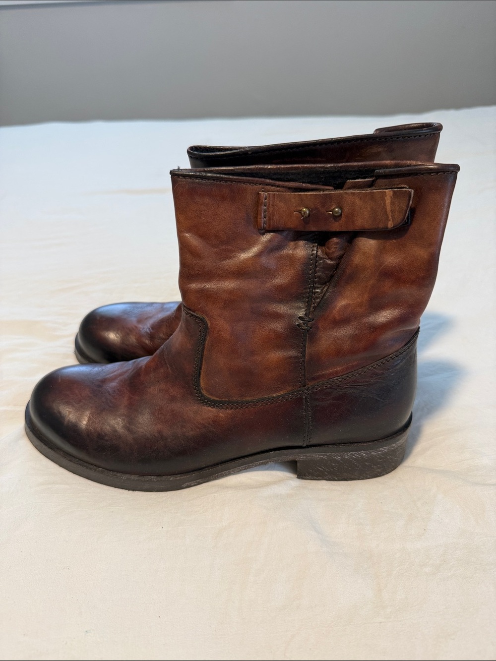KBR Women’s Brown Leather Ankle Boots - Classic Pull-On Style Size 40 - Picture 4 of 8